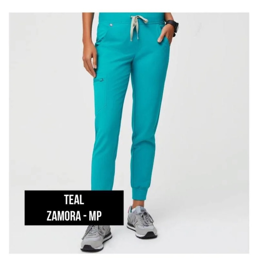 FIGS teal Zamora joggers scrub pants